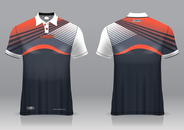 Vector jersey golf, front and back view, sporty design and ready to be printed on fabric and texlite