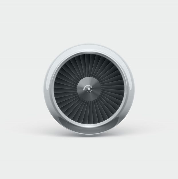 jet engine front view 3d object isolated on white