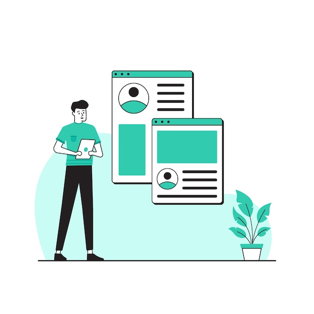 Vector job hiring concept illustration