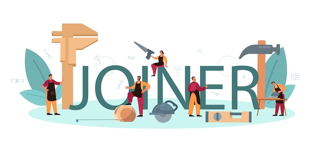 Vector jointer or carpenter typographic header