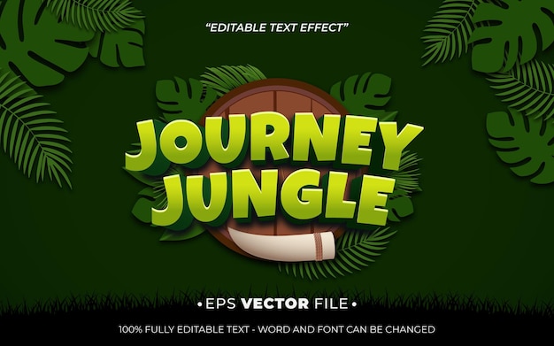 Vector journey jungle text effect editable vector 3d