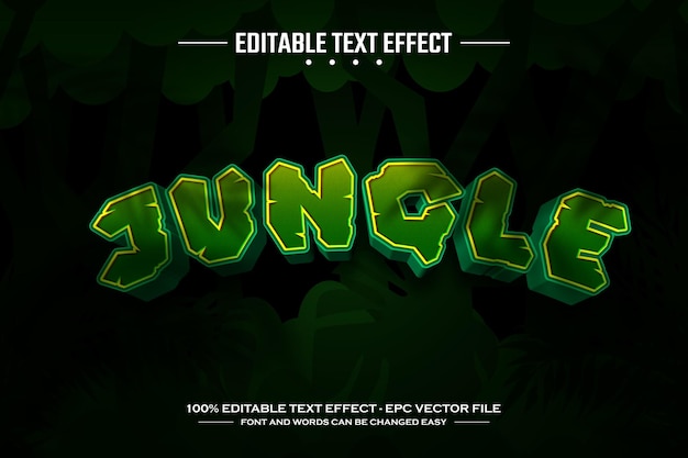 Vector jungle 3d editable text effect template