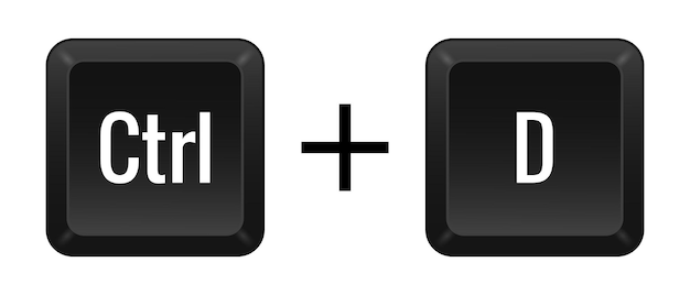 Vector key combination ctrl d line icon automation efficiency timesaving repetitive tasks computer software user experience vector linear icon for business and advertising