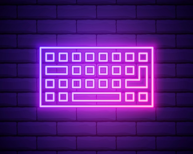 Vector keyboard neon icon simple thin line outline vector of computer parts icons for ui and ux website or mobile application
