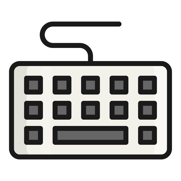 Vector keyboard vector line icon school and education icon