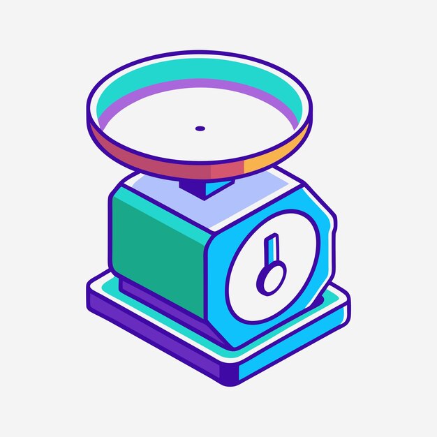Vector kitchen scale isometric vector icon illustration 2
