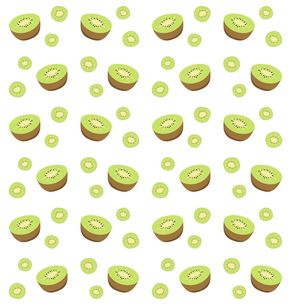 Vector kiwi fruitpattern cute vector illustration background wallpaper