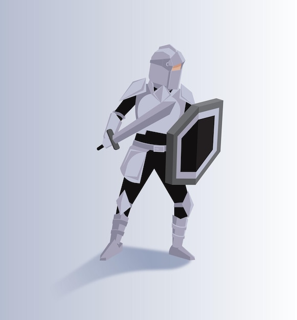 Vector knight fighter ready to fight