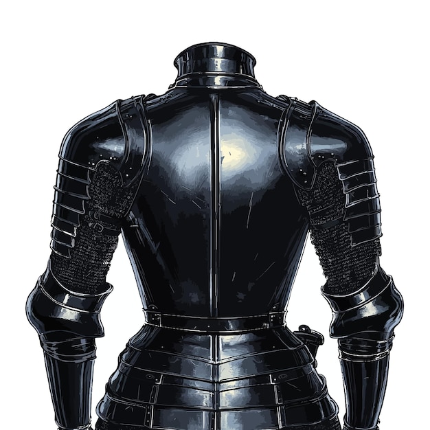Vector a knight  s armour with a black shield on it