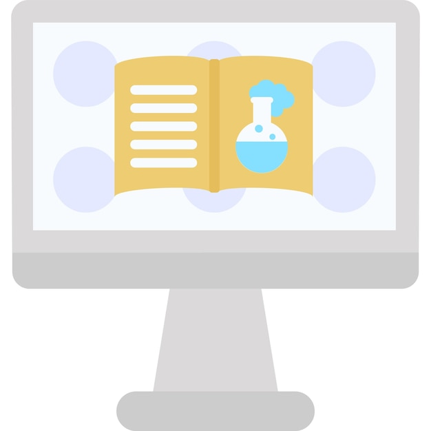Vector lab science icon computer flat vector isolated