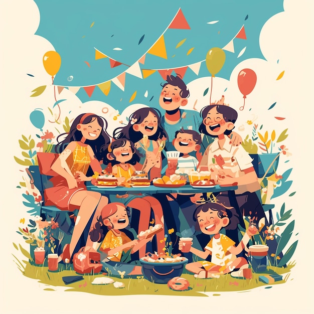 Vector labor day community picnic poster