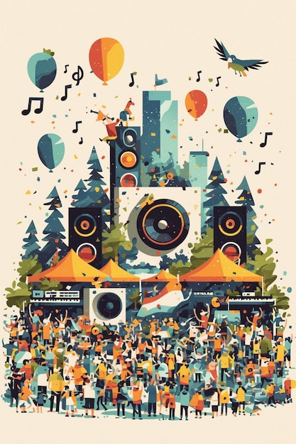 Vector labor day music festival poster