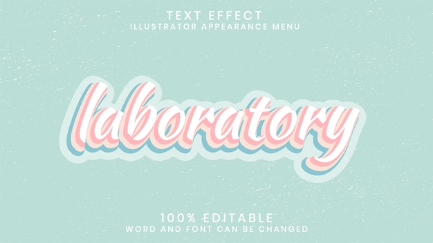 Vector laboratory editable text effect style template