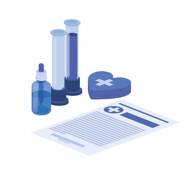 Vector laboratory instruments on white 