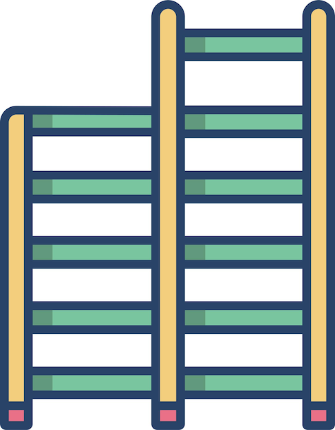 Vector ladder linear color illustration