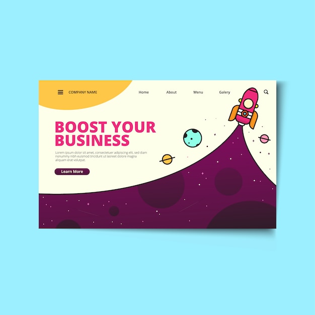 Vector landing page web template startup business