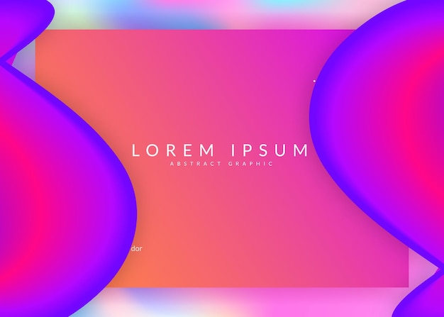 Vector landing page with liquid dynamic elements and fluid shapes