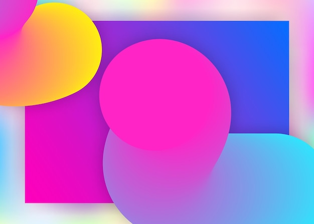 Vector landing page with liquid dynamic elements and fluid shapes