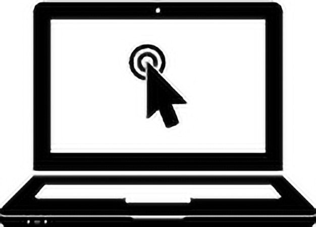 Vector laptop flat web icon concept