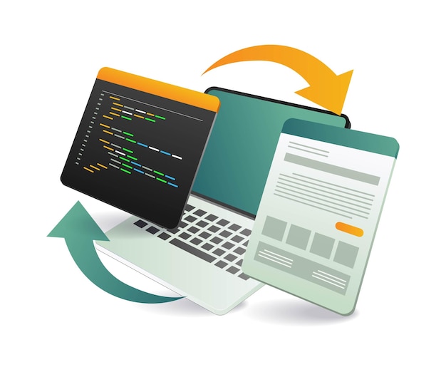 Vector layout web application pages with programming language