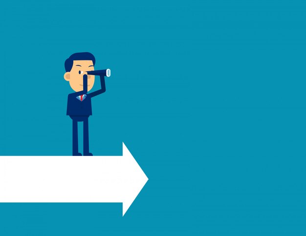 Vector leader looking direction for success. 