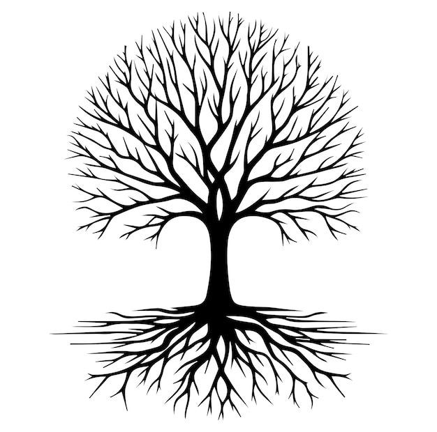 Vector leafless tree vector silhouette