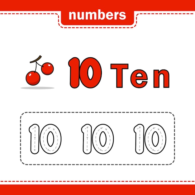 Vector learn to write basic ten numbers