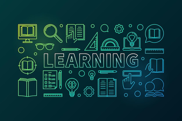 Vector learning vector colored concept education illustration