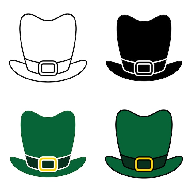 Vector leprechaun hat in flat style isolated
