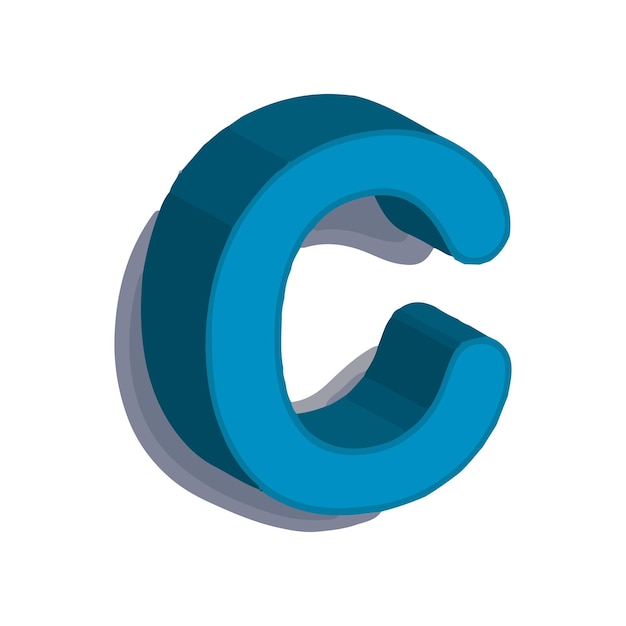 Vector letter c 3d design vector