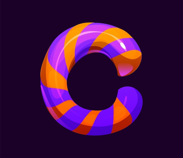 Vector letter c halloween font cartoon evil typeface