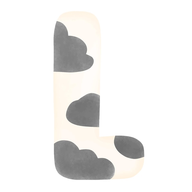 Vector the letter l is painted on a white background