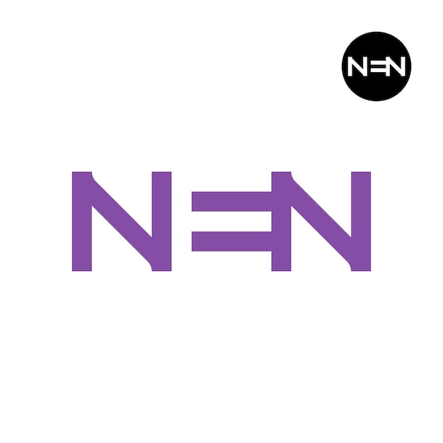 Vector letter nen logo negative space