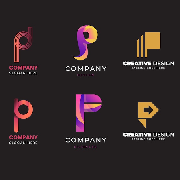 Vector letter p abstract monogram logo design vector