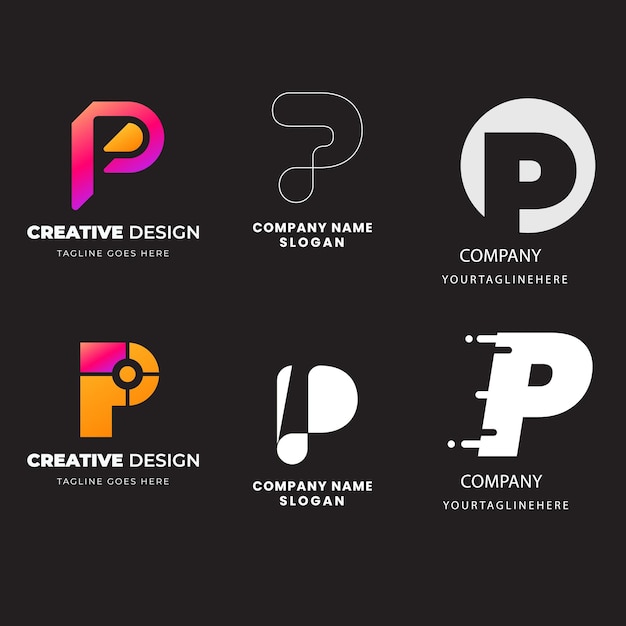 Vector letter p abstract monogram logo design vector