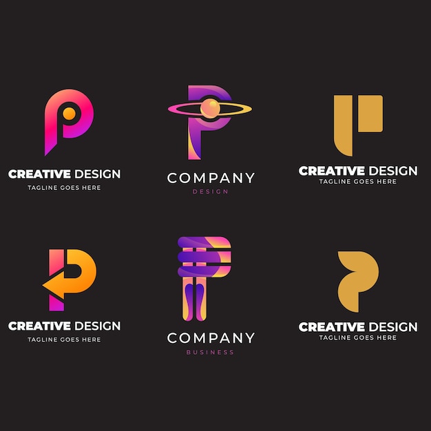 Vector letter p abstract monogram logo design vector