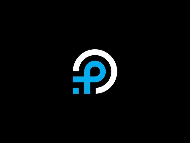 Vector letter p logo with the title'f '