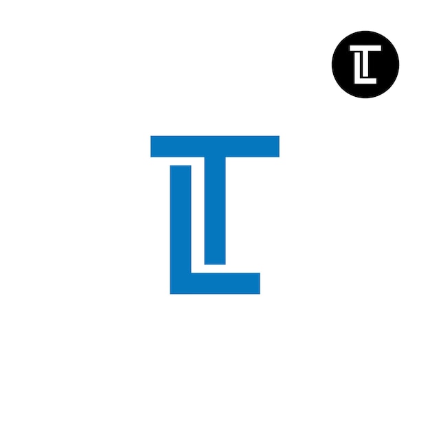 Vector letter tl lt monogram logo design simple