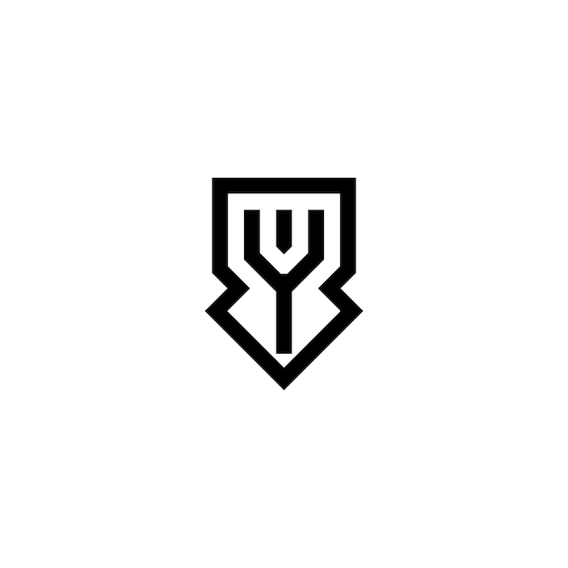 Vector letter w logo with a shield