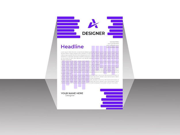 Vector letterhead template in abstract style design