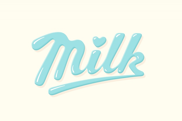 Vector lettering milk, hand written design 