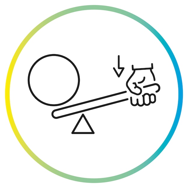 Vector leverage icon lever effort balance