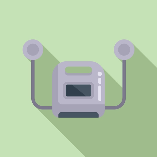 Vector life save defibrillator icon flat vector portable device breath attack