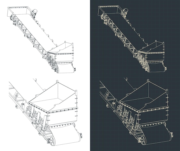Vector lifting conveyor drawings