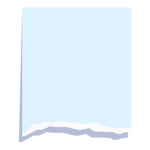 Vector light blue piece of paper with torn bottom edge