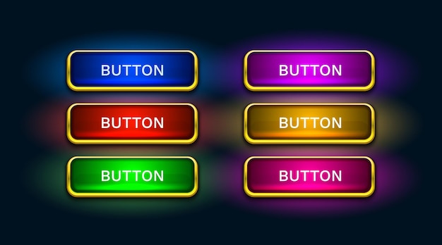 Vector light button frame label event web bar buttons with color vector illustration