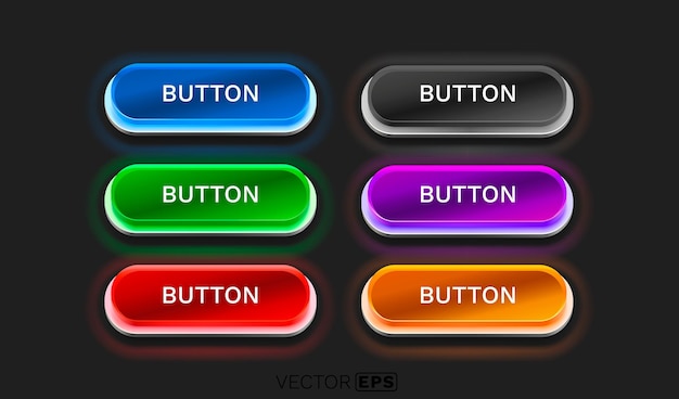 Vector light button frame label event web bar buttons with color vector illustration