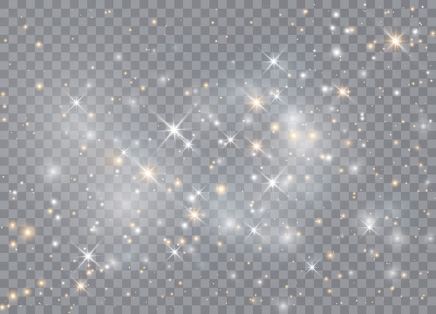 light glow effect stars.   sparkling magic dust particles