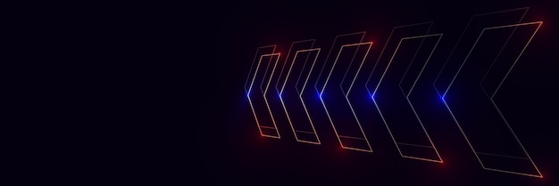 Vector light speed technology and arrows neon motion light