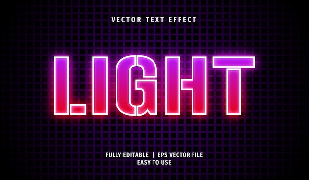 Vector  light text effect, editable text style